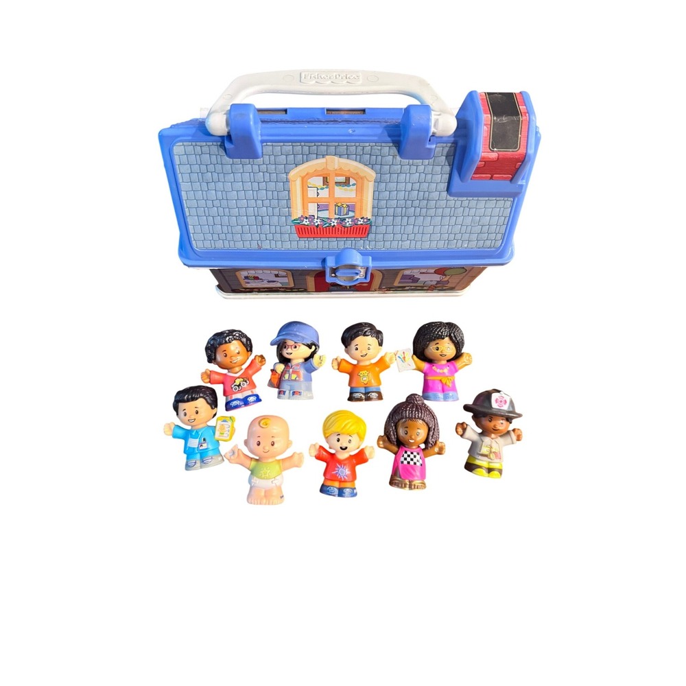 Fisher Price Little‎ People House Carrying Case with 9 Figures Kids Toy Set